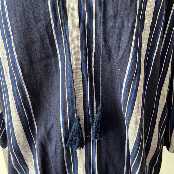 Soft Joie Striped Boho Tassel Peasant Top - Picture 6 of 7